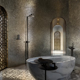 AXOR 12672341 AXOR Starck Showerpipe 240 1-Jet, 2.5 GPM in Brushed Black Chrome