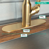 Hansgrohe 14019251 Base Plate for Single-Hole Kitchen Faucets, 10" in Brushed Gold Optic