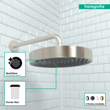 Hansgrohe 26228821 Rainfinity Shower Head 250 1-Jet, 2.5 GPM in Brushed Nickel