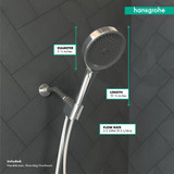 Hansgrohe 26914001 Rainfinity Handshower Set 130 3-Jet, 1.75 GPM in Chrome