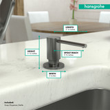 Hansgrohe 40438341 Focus Soap Dispenser in Brushed Black Chrome