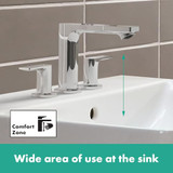 hansgrohe 72532671 Rebris E Widespread Faucet 110 with Pop-Up Drain, 1.2 GPM in Matte Black