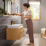 hansgrohe 72557671 Rebris E Single-Hole Faucet 110 with Pop-Up Drain, 1.2 GPM in Matte Black