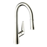Hansgrohe 72813831 Talis S High Arc Kitchen Faucet, 2-Spray Pull-Down, 1.75 GPM in Polished Nickel