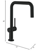 Hansgrohe 72858671 Talis N Kitchen Faucet, U-Style 1-Spray, 1.5 GPM in Matte Black