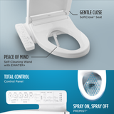 TOTO C2 Washlet+ Ready Electronic Bidet Toilet Seat With Premist And Ewater+ Wand Cleaning, Elongated, Cotton White