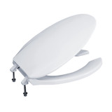 TOTO Elongated Open Front Commercial Toilet Seat With Lid, Cotton White