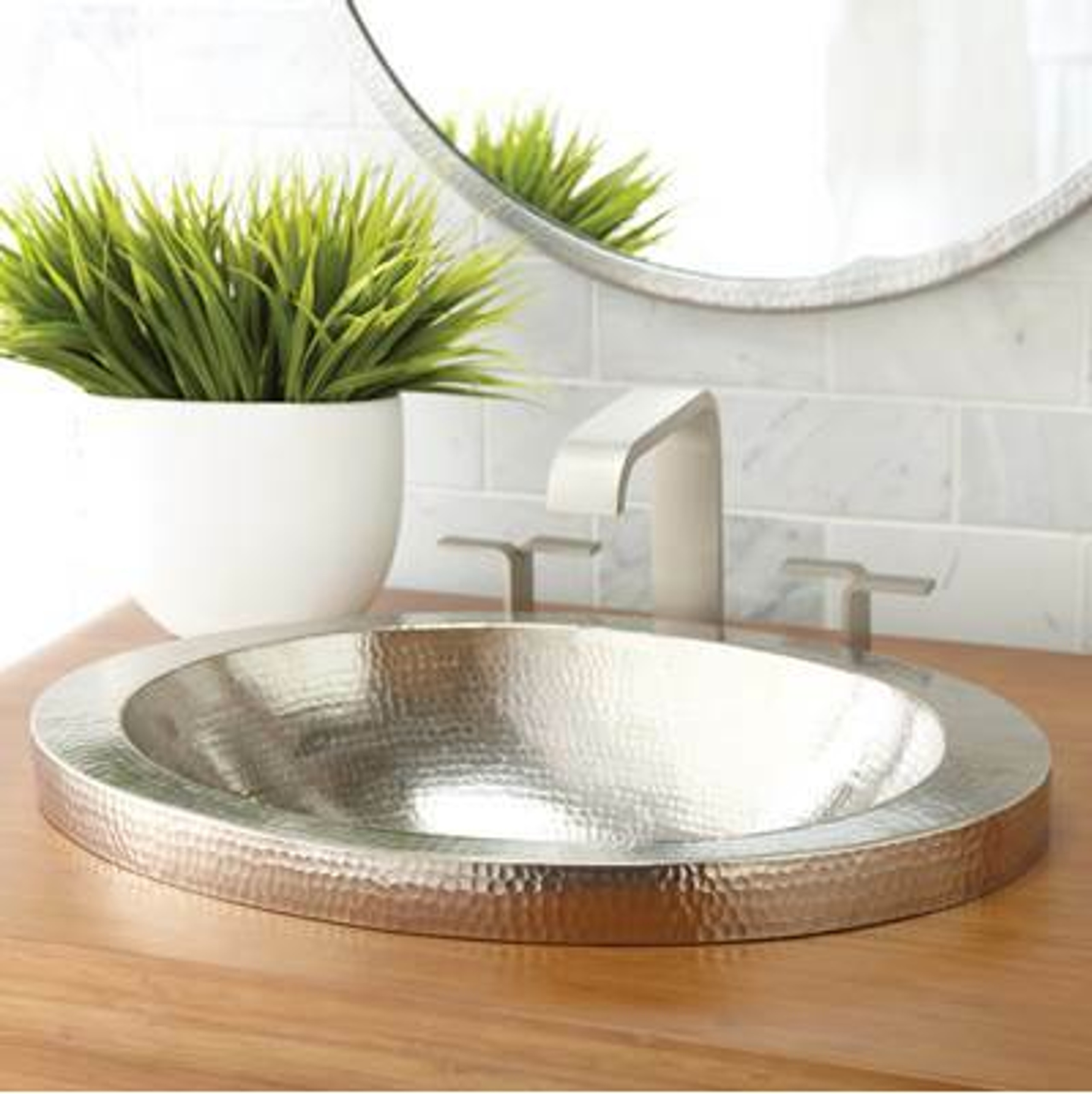 Native Trails Cps543 Hibiscus Hammered Copper Self Rimming Bathroom Sink