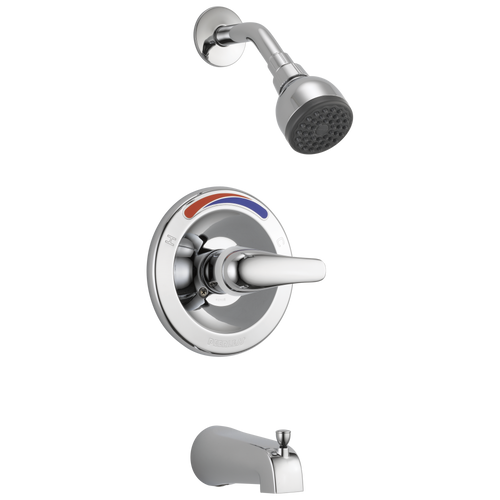 Peerless Faucets Core Tub & Shower Trim Kit with Red/Blue Indicator in Chrome Finish - PTT188752 Peerless Faucets Core Tub & Shower Trim Kit with Red/Blue Indicator in Chrome Finish - PTT188752