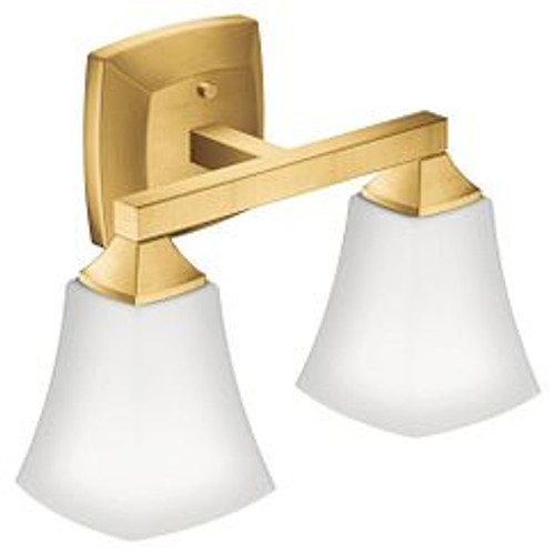 Moen Voss Brushed Gold Two Globe Bath Light