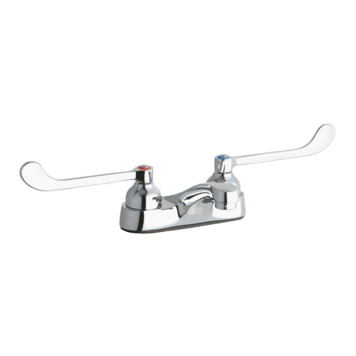 Elkay 4" Centerset with Exposed Deck Faucet Integral Spout 6" Wristblade Handles
