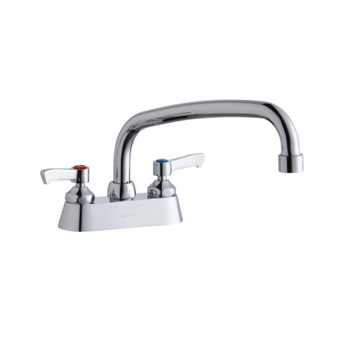 Elkay 4" Centerset with Exposed Deck Faucet with 10" Arc Tube Spout 2" Lever Handles