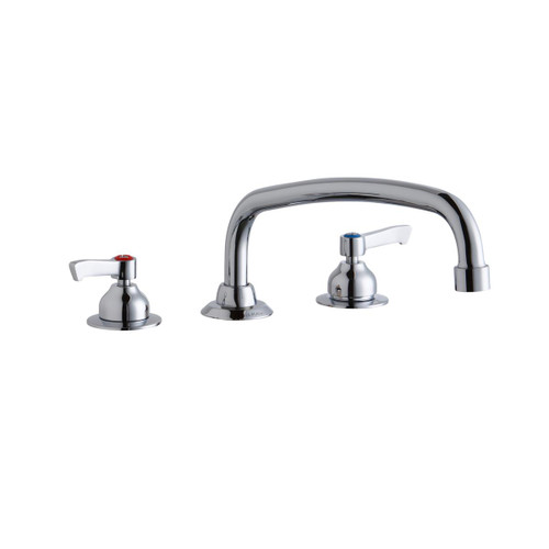 Elkay 8" Centerset with Concealed Deck Faucet with 12" Arc Tube Spout 2" Lever Handles Chrome