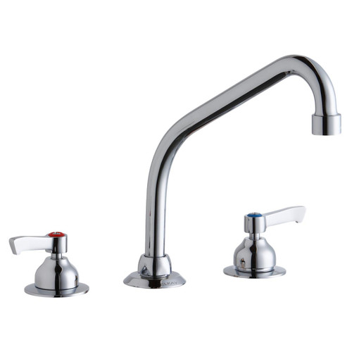 Elkay 8" Centerset with Concealed Deck Faucet with 8" High Arc Spout 2" Lever Handles Chrome