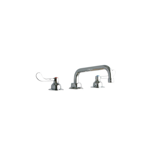 Elkay 8" Centerset with Concealed Deck Faucet with 8" Tube Spout 4" Wristblade Handles Chrome