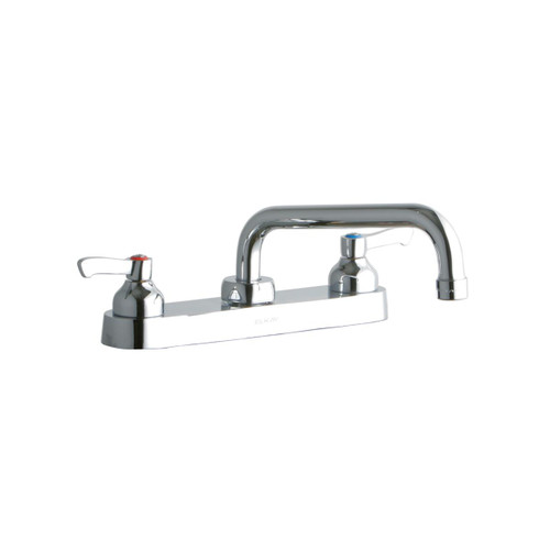 Elkay 8" Centerset with Exposed Deck Faucet with 8" Tube Spout 2" Lever Handles Chrome