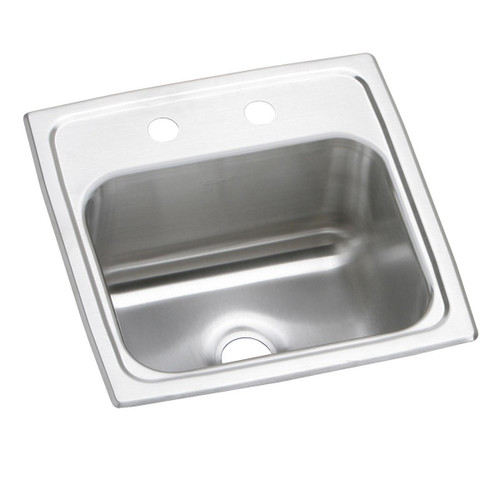 Elkay Celebrity Stainless Steel 15" x 15" x 6-1/8" MR2-Hole Single Bowl Drop-in Bar Sink