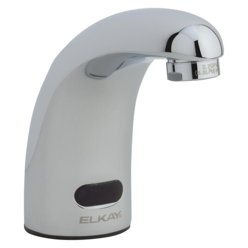 Elkay Commercial Electronic Lavatory Battery Powered Deck Mount Faucet with Cast Fixed 6-1/4" Spout Chrome