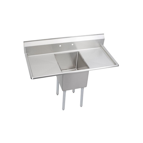 Elkay Dependabilt Stainless Steel 52" x 25-13/16" x 43-3/4" 16 Gauge One Compartment Sink w/ 18" Left and Right Drainboards and Stainless Steel Legs