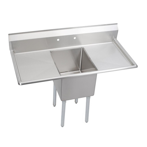 Elkay Dependabilt Stainless Steel 54" x 23-13/16" x 44-3/4" 16 Gauge One Compartment Sink w/ 18" Left and Right Drainboards and Stainless Steel Legs