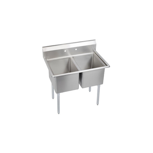 Elkay Dependabilt Stainless Steel 55" x 29-13/16" x 44-3/4" 16 Gauge Two Compartment Sink with Stainless Steel Legs