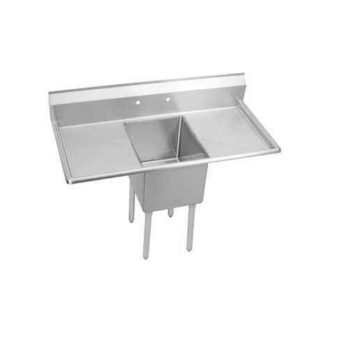 Elkay Dependabilt Stainless Steel 72" x 29-13/16" x 44-3/4" 16 Gauge One Compartment Sink w/ 24" Left and Right Drainboards and Stainless Steel Legs