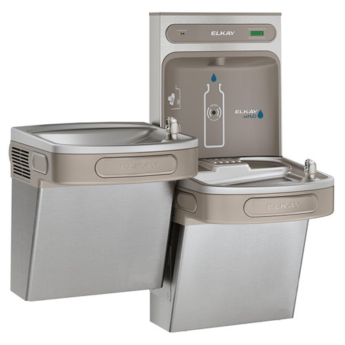 Elkay ezH2O Bottle Filling Station & Versatile Bi-Level ADA Vandal-Resistant Cooler Filtered Non-Refrigerated Stainless