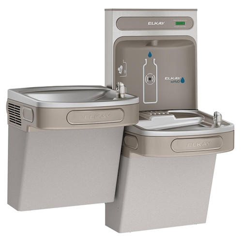 Elkay ezH2O Bottle Filling Station & Versatile Bi-Level ADA Vandal-Resistant Cooler Non-Filtered Non-Refrigerated Light Gray