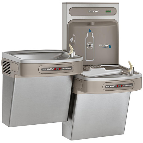 Elkay ezH2O Bottle Filling Station with Bi-Level ADA Cooler Dual Hands Free Activation Non-Filtered Refrigerated Stainless