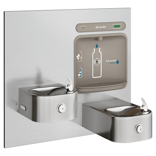 Elkay ezH2O Bottle Filling Station with Integral Soft Sides Fountain Filtered Non-Refrigerated Stainless