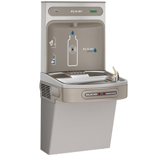 Elkay ezH2O Bottle Filling Station with Single ADA Cooler Hands Free Activation Filtered Refrigerated Light Gray