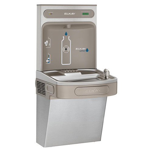 Elkay ezH2O Bottle Filling Station with Single ADA Vandal-Resistant Cooler Filtered Non-Refrigerated Stainless