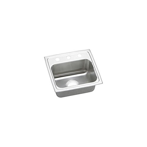 Elkay Lustertone Classic Stainless Steel 17" x 16" x 6" 2-Hole Single Bowl Drop-in ADA Sink with Quick-clip