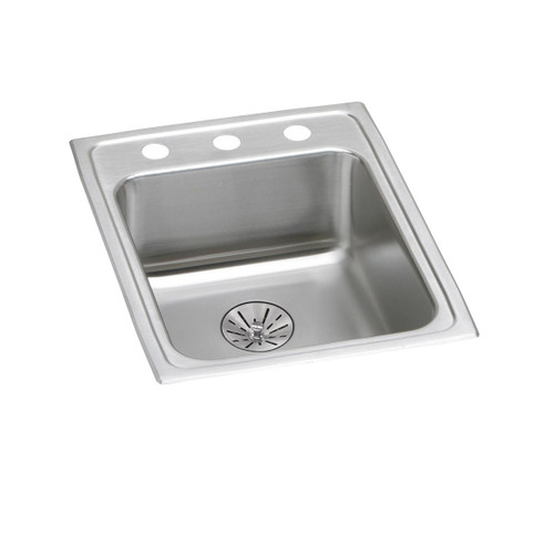 Elkay Lustertone Classic Stainless Steel 17" x 22" x 6-1/2", 2-Hole Single Bowl Drop-in ADA Sink with Perfect Drain