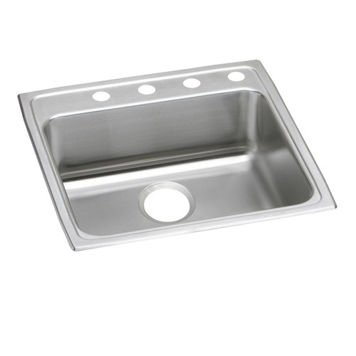 Elkay Lustertone Classic Stainless Steel 22" x 22" x 5", 4-Hole Single Bowl Drop-in ADA Sink