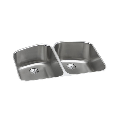 Elkay Lustertone Classic Stainless Steel 32-3/4" x 20-13/16" x 9", Double Bowl Undermount Sink w/Perfect Drain Elkay Lustertone Classic Stainless Steel 32-3/4" x 20-13/16" x 9", Double Bowl Undermount Sink w/Perfect Drain