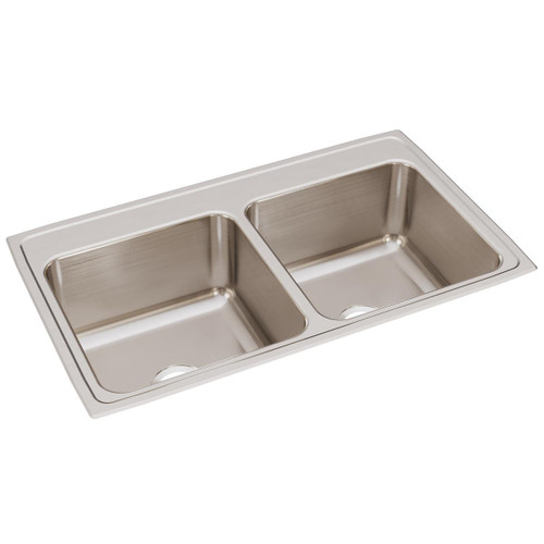 Elkay Lustertone Classic Stainless Steel 37" x 22" x 10-1/8", 0-Hole Equal Double Bowl Drop-in Sink