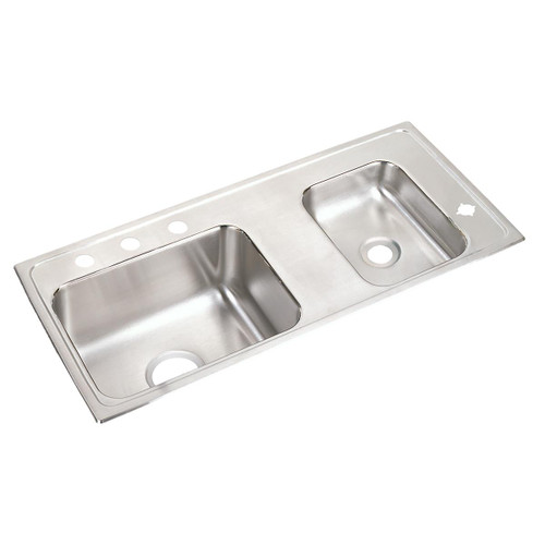 Elkay Lustertone Classic Stainless Steel 37-1/4" x 17" x 4-1/2" Double Bowl Drop-in Classroom ADA Sink