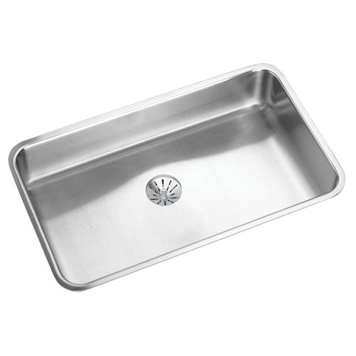 Elkay Lustertone Classic Stainless Steel, 30-1/2" x 18-1/2" x 4-7/8", Single Bowl Undermount ADA Sink w/Perfect Drain Elkay Lustertone Classic Stainless Steel, 30-1/2" x 18-1/2" x 4-7/8", Single Bowl Undermount ADA Sink w/Perfect Drain
