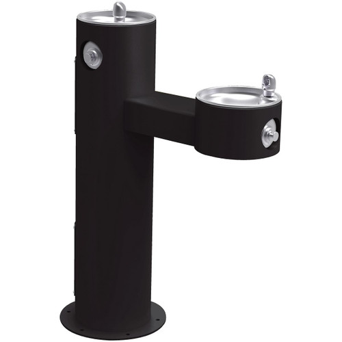 Elkay Outdoor Bi-Level Pedestal Fountain Non-Filtered Non-Refrigerated Freeze Resistant Black