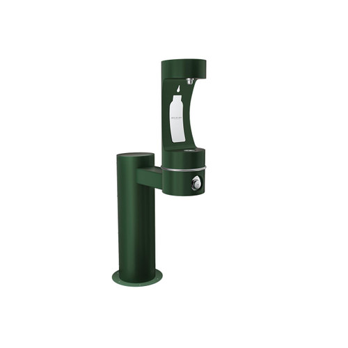 Elkay Outdoor ezH2O Bottle Filling Station Single Pedestal Non-Filtered Non-Refrigerated Freeze Resistant Evergreen