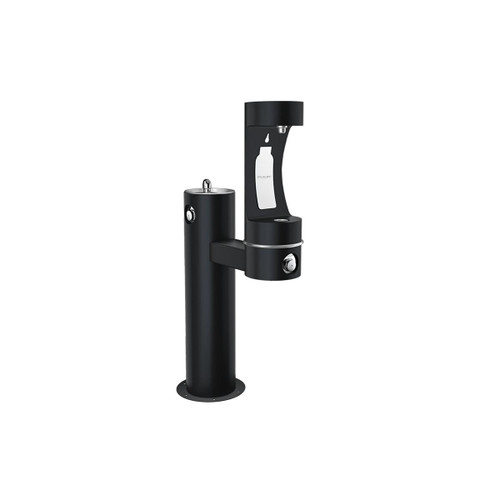 Elkay Outdoor ezH2O Lower Bottle Filling Station Bi-Level Pedestal Non-Filtered Non-Refrigerated Black