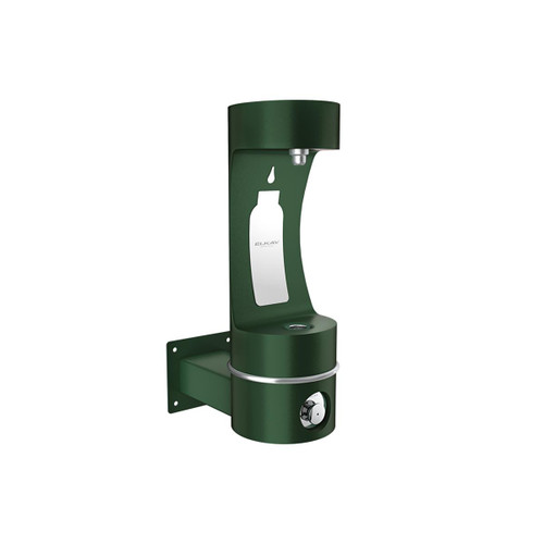 Elkay Outdoor ezH2O Single Arm Bottle Filling Station Wall Mount Non-Filtered Non-Refrigerated Freeze Resistant Evergreen
