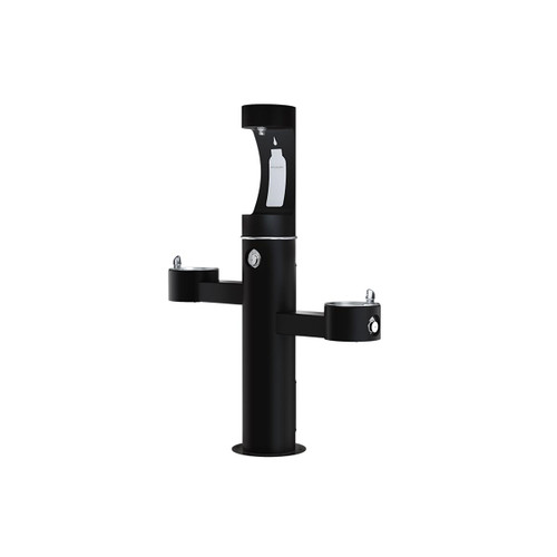 Elkay Outdoor ezH2O Upper Bottle Filling Station Tri-Level Pedestal Non-Filtered Non-Refrigerated Black