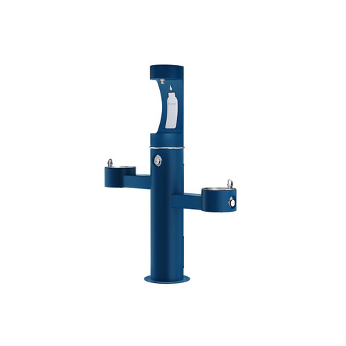 Elkay Outdoor ezH2O Upper Bottle Filling Station Tri-Level Pedestal Non-Filtered Non-Refrigerated Blue