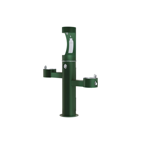 Elkay Outdoor ezH2O Upper Bottle Filling Station Tri-Level Pedestal Non-Filtered Non-Refrigerated FR Evergreen Elkay Outdoor ezH2O Upper Bottle Filling Station Tri-Level Pedestal Non-Filtered Non-Refrigerated FR Evergreen