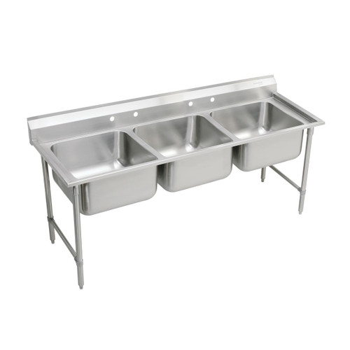 Elkay Rigidbilt Stainless Steel 67-1/4" x 29-3/4" x 12-3/4" Floor Mount Triple Compartment Scullery Sink Elkay Rigidbilt Stainless Steel 67-1/4" x 29-3/4" x 12-3/4" Floor Mount Triple Compartment Scullery Sink
