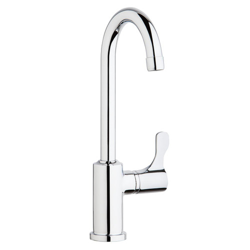 Elkay Single Hole 12-1/2" Vandal Resistant Deck Mount Faucet with Gooseneck Spout Lever Handle on Right Side Chrome