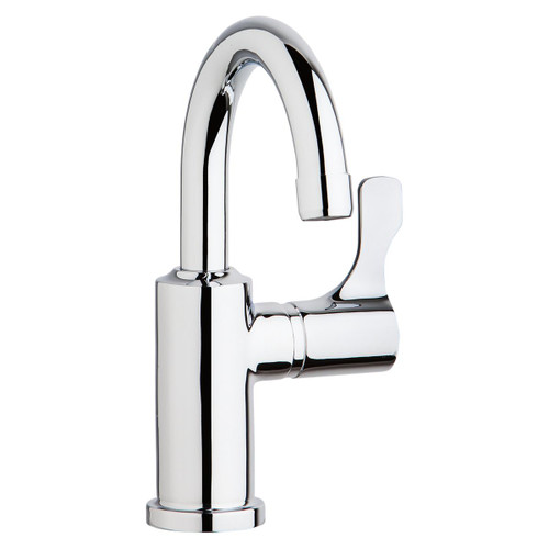 Elkay Single Hole 8-5/8" Deck Mount Faucet with Gooseneck Spout Lever Handle on Right Side Chrome Elkay Single Hole 8-5/8" Deck Mount Faucet with Gooseneck Spout Lever Handle on Right Side Chrome