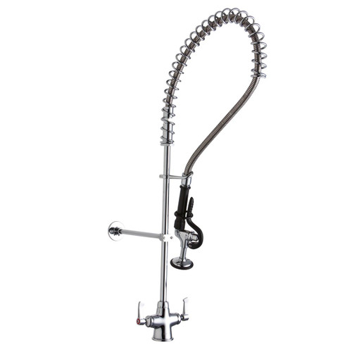 Elkay Single Hole Concealed Deck Mount Faucet 44in Flexible Hose w/1.2 GPM Spray Head 2" Lever Handles 1.2 GPM Spray Head